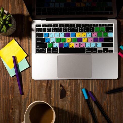 ملصقات لوحة المفاتيح الروسية العالمية لجهاز MacBook PC والكمبيوتر المحمول والكمبيوتر المحمول وسطح المكتب | ملصقات بديلة للوحة المفاتيح الأبجدية الإنجليزية الروسية (أسود وأرجواني) in Kuwait