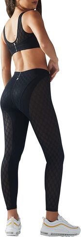 Savage X, Womens, Peak Performance High-Waist Mesh Legging, Black Caviar, 2X in Kuwait