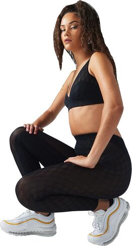 Savage X, Womens, Peak Performance High-Waist Mesh Legging, Black Caviar, 2X in Kuwait