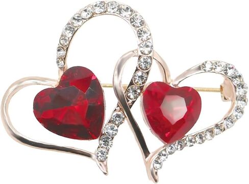 Red Crystal Lip Brooch Fashion Elegant Rhinestone Wedding Party Brooches Pin Jewelry Accessories Valentines Gift for Women Girl Gold Plated in Kuwait