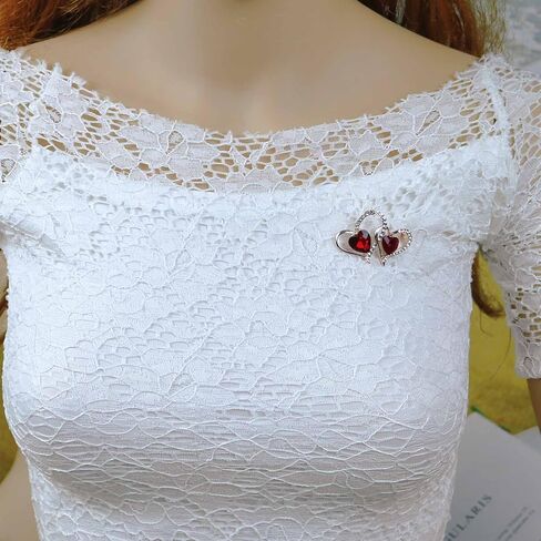 Red Crystal Lip Brooch Fashion Elegant Rhinestone Wedding Party Brooches Pin Jewelry Accessories Valentines Gift for Women Girl Gold Plated in Kuwait