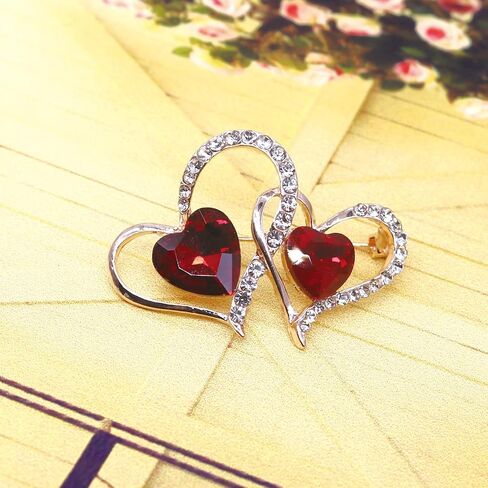 Red Crystal Lip Brooch Fashion Elegant Rhinestone Wedding Party Brooches Pin Jewelry Accessories Valentines Gift for Women Girl Gold Plated in Kuwait