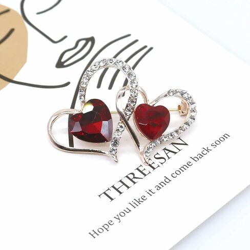 Red Crystal Lip Brooch Fashion Elegant Rhinestone Wedding Party Brooches Pin Jewelry Accessories Valentines Gift for Women Girl Gold Plated in Kuwait