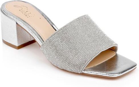 Jewel Badgley Mischka Harlyn Block Heeled Mules with Crystal Vamp in Saudi Arabia