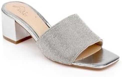 Jewel Badgley Mischka Harlyn Block Heeled Mules with Crystal Vamp in Saudi Arabia