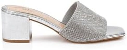 Jewel Badgley Mischka Harlyn Block Heeled Mules with Crystal Vamp in Saudi Arabia