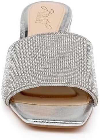 Jewel Badgley Mischka Harlyn Block Heeled Mules with Crystal Vamp in Saudi Arabia