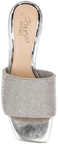 Jewel Badgley Mischka Harlyn Block Heeled Mules with Crystal Vamp in Saudi Arabia