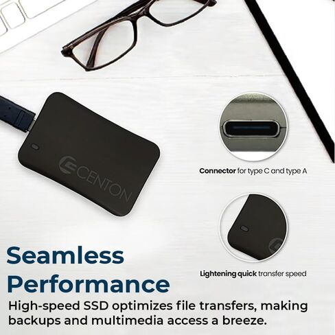 Centon External SSD (Rose Gold Metallic), USB-C 3.2 Gen 2, 500GB in Saudi Arabia