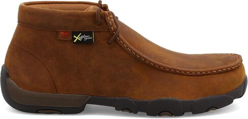 Twisted X Men’s Casual Chukka Boot - Driving Moc Handcrafted with Full-Grain Leather Upper, Rubber Outsole, Composite Insole, and Removable Footbed, Peanut, 10(M) in Saudi Arabia