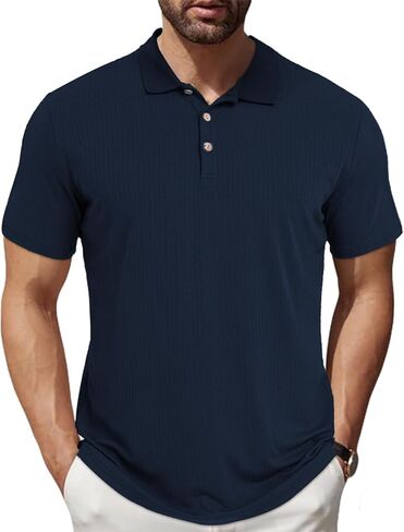 KESIHAN Men's Polo Shirts Shorts Sleeve Casual Slim Fit Workout Shirts in Kuwait