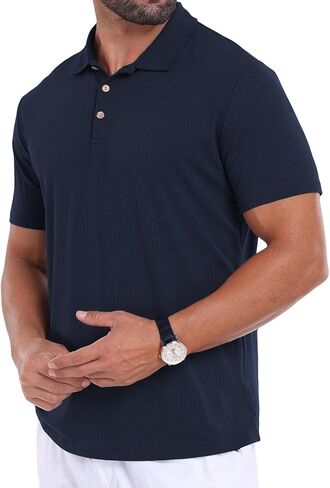 KESIHAN Men's Polo Shirts Shorts Sleeve Casual Slim Fit Workout Shirts in Kuwait