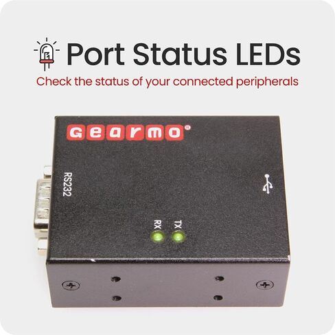 Industrial 4-Port USB to Serial Adapter DB9 RS-232 with FTDI Chipset, RX/TX LED Indicators, DIN Rail Mount Bracket, & Surface Mounting Brackets Windows 11, 10, 8, 7 OS Support USB-A Cable Included in Saudi Arabia