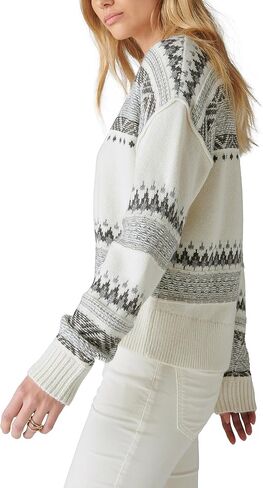 Lucky Brand Women's Fairisle Crew Sweater in Saudi Arabia