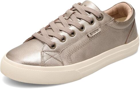 Taos Plim Soul Lux Women's Sneaker - Soft Premium Leather Lace Up Sneakers with All Day Walking Comfort and Support Champagne 10 (M) US in Saudi Arabia