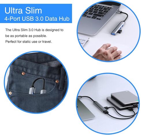 USB C Hub for Laptop,USB 3.0 Hub,7 in 1 USB-C Hub,Two Kinds of Plugs DC Port USB Splitter for PC,USB Extender USB Hub for PC Laptop,MacBook Docking iMac Pro Air Mac Mini/Pro, Notebook PS4,Aluminum in Kuwait