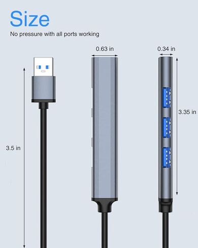 USB C Hub for Laptop,USB 3.0 Hub,7 in 1 USB-C Hub,Two Kinds of Plugs DC Port USB Splitter for PC,USB Extender USB Hub for PC Laptop,MacBook Docking iMac Pro Air Mac Mini/Pro, Notebook PS4,Aluminum in Kuwait