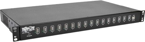 تريب لايت 16 منفذ USB لمزامنة الشحن والكمبيوتر اللوحي والهواتف الذكية iPad/iPhone Rackmount TAA (U280-016-RM)، أسود in Kuwait