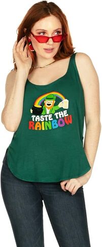 Tipsy Elves Taste The Rainbow Tshirt Green Women's Funny St Patricks Day Tee Size Small in Saudi Arabia