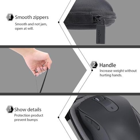 حافظة صلبة co2CREA متوافقة مع ماوس Logitech Signature M650 M550 اللاسلكي (حجم صغير متوسط، أوف وايت) in Saudi Arabia