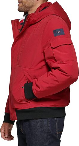 Tommy Hilfiger Men's Arctic Cloth Hooded Utility Bomber, White, Small in Saudi Arabia