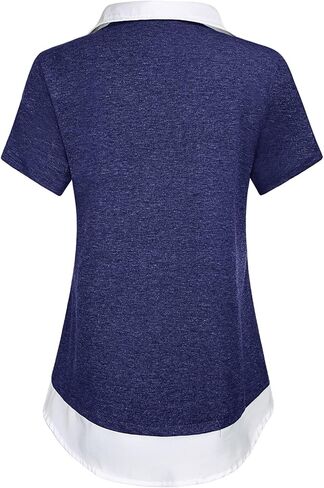 قمصان بلوزة مكتب Kimerry نسائية بأكمام قصيرة وياقة مرقعّة in Kuwait