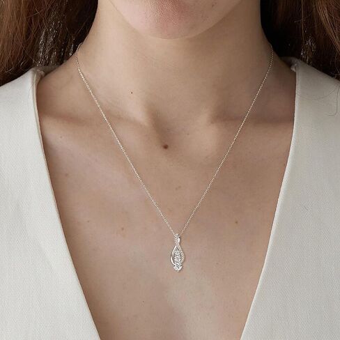 AINUOSHI Infinity Moissanite Necklaces for Women, 925 Sterling Silver Moissanite Diamond Pendant Necklace 2ct D Color VVS1 Clarity, White Gold Plated Dainty Necklace for Women Jewelry Gifts (18+2''chain) in Saudi Arabia