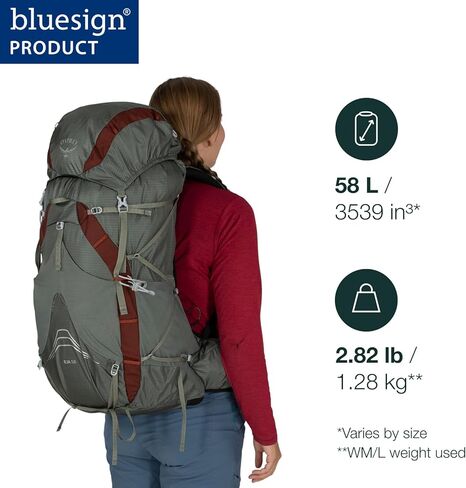 Osprey Eja 58L Women's Ultralight Backpacking Backpack, Deep Teal, Medium/Large in Kuwait