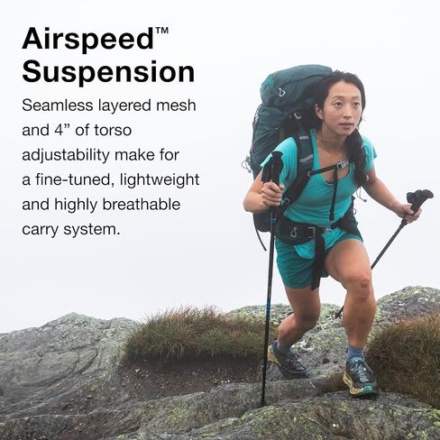 Osprey Eja 58L Women's Ultralight Backpacking Backpack, Deep Teal, Medium/Large in Kuwait