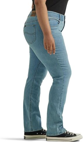 Lee Women's Size Ultra Lux Comfort with Flex Motion Straight Leg Jean, Midnight Bloom, 20 Plus Long in Saudi Arabia