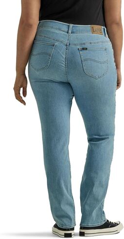 Lee Women's Size Ultra Lux Comfort with Flex Motion Straight Leg Jean, Midnight Bloom, 20 Plus Long in Saudi Arabia
