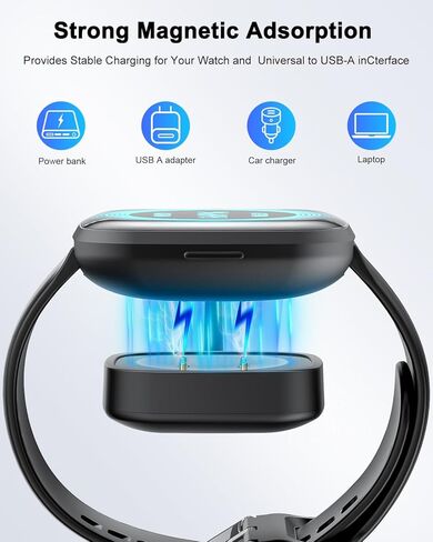 كابل شاحن مكون من قطعتين متوافق مع Fitbit Sense/Sense 2 & Versa 4/Versa 3 كابل حامل لسلك شحن USB بديل لـ Fitbit Versa 3/4 & Sense/2 ملحقات الساعة الذكية (3.3/3.3 قدم) in Kuwait