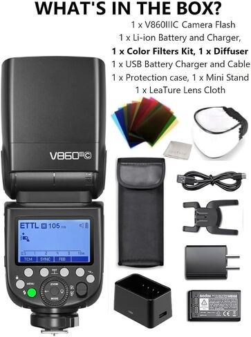 Godox V860III-S لفلاش كاميرا سوني Speedlight Speedlite Light، 76Ws 2.4G TTL HSS 1/8000s، بطارية 2600 مللي أمبير في الساعة، 480 ومضة كاملة الطاقة، 0.01-1.5 ثانية وقت إعادة التدوير، 10 مستويات LED مصباح تشكيل ضوء لسوني in Saudi Arabia