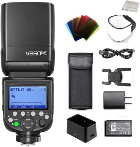 Godox V860III-S لفلاش كاميرا سوني Speedlight Speedlite Light، 76Ws 2.4G TTL HSS 1/8000s، بطارية 2600 مللي أمبير في الساعة، 480 ومضة كاملة الطاقة، 0.01-1.5 ثانية وقت إعادة التدوير، 10 مستويات LED مصباح تشكيل ضوء لسوني in Saudi Arabia
