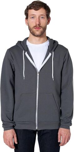 American Apparel Men Flex Fleece Zip Hoodie Size 2XL Neon Heather Blue in Kuwait