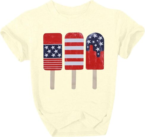 طفل رضيع الصبي 4th من يوليو الوطني التي شيرت العلم الأمريكي يوم الاستقلال تي شيرت طفل الصيف قصيرة الأكمام بلايز in Kuwait