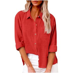 Linen Tops for Women Shirt Summer Loose Hooded Top Cotton Blouses for Women Womens Work Clothes Long Sleeve Blouse