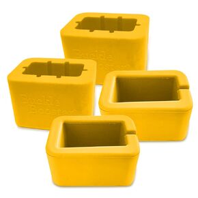 BPA خالية من حزام مقعد حزام المقعد الداعم الداعم الأصفر - اثنين من الأسلوب - يحافظ على وعاءك مستقرة ومستقيمة - هدية ملصق مجانية (4 عبوات ، حزمة التحرير والسرد (2 طويل + 2))