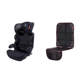 Diono Everett NXT Booster with Rigid Latch Plus Ultra Mat Full Back Seat Protector, 5 Layers, 3 Pockets