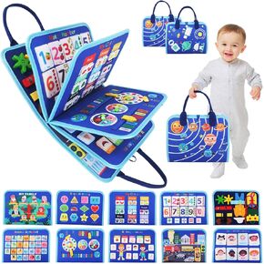 Busy Book Montessori Toy for Toddlers Preschool Learning,Busy Board Sensory Learning Educational Toys for Boys Girls Gifts,Activities for Fine Motor Skills,Travel Toys for Plane Car Trip