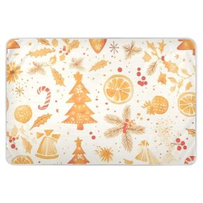 Cartoon Gingerbread Orange Winter Christmas Changing Pad Covers Highly Absorbent Diaper Changing Pad Anti-Lip Bed Liners for Kids Adults Pets, 52" L x 34" W cama para nios