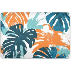 Summer Palm Leaves Green Orange Changing Pad Covers Soft Absorbent Bed Pad Machine Washable Bed Liners for Infant Toddler , 52" L x 34" W almohadillas reutilizables para incontinencia
