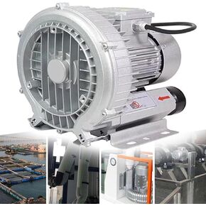 Regenerative Blower, 220V Single Phase High-Pressure Vortex Blowers, Side Channel 0.16-2.01HP Ring Blower for Sewage Aera Industrial Vacuum Pump(350W)