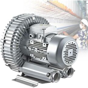 110/220V Regenerative Blower, Industrial Vacuum Pump Side Channel Blower Centrifugal Fan Radial Blower, Double-Sided Impeller Aquaculture Vortex Blower(1100w/1.48hp)