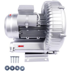 2HP Blower Blower 150 CFM 2 "BSP ، 1.75KW 110-120V المرحلة الواحدة ، 70DBA ضوضاء منخفضة ، لحووق السمك/تهوية مياه الصرف الصحي وتفريغ الصناعي