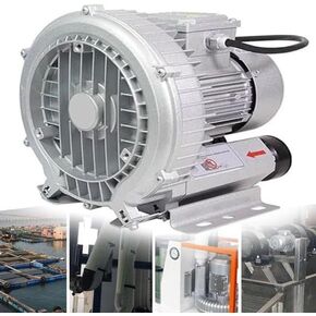 Regenerative Blower Single-PhaseVortex Blower, 120W/180W/250W/350W/550W/750W/1100W High-Pressure Vortex Ring Blower, for Wastewater Aeration Aquarium Fish Pond(1100w/1.48hp)