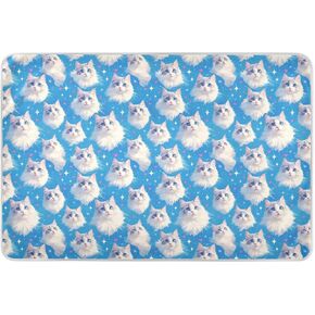 Cute Cats Face Blue Extra Large Resuable Changing Pad Covers Highly Absorbent Diaper Changing Pad Anti-Lip Bed Liners for Baby Boys Girls 52" L x 34" W
