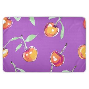 Yellow Cherry Fruit Purple Extra Large Resuable Changing Pad Covers Soft Absorbent Baby Diaper Changing Pad Portable Pad Liner for Baby Boys Girls 52" L x 34" W