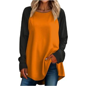 Fall Clothes Women,Women Casual Plus Size Long Sleeved Round Neck T-Shirt Top Going Out Clothes