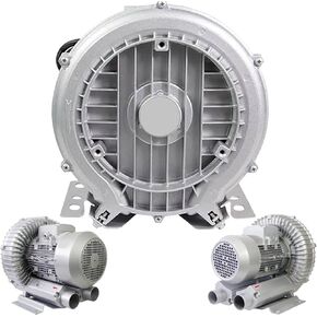 Vortex Air Blower, Industrial Regenerative Blower, with Double-Sided All-Aluminum Impeller, Blow-Suck Dual-Purpose, 2980rpm/Min, Max Air Volume 210m³/H, Suitable for Aquaculture,1100W